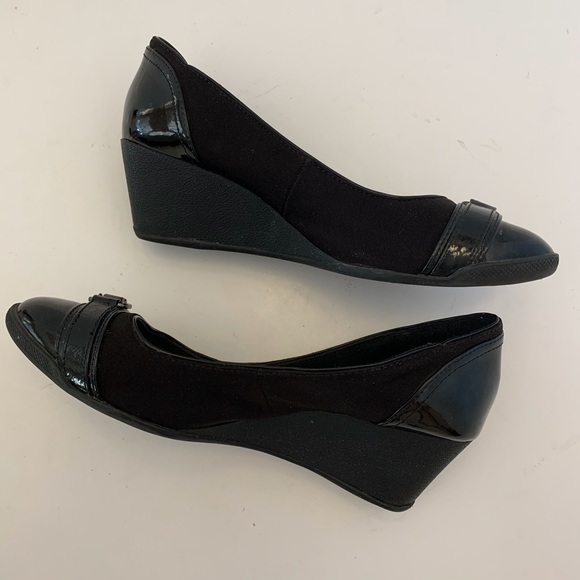 Anne Klein Sport “Tamarow” Black Fabric Wedge 6M - Picture 5 of 8
